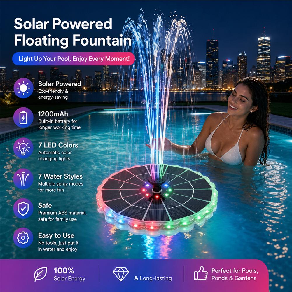 Smart Garden Lighting System - 3.5W Outdoor Solar Fountain Pump Kit