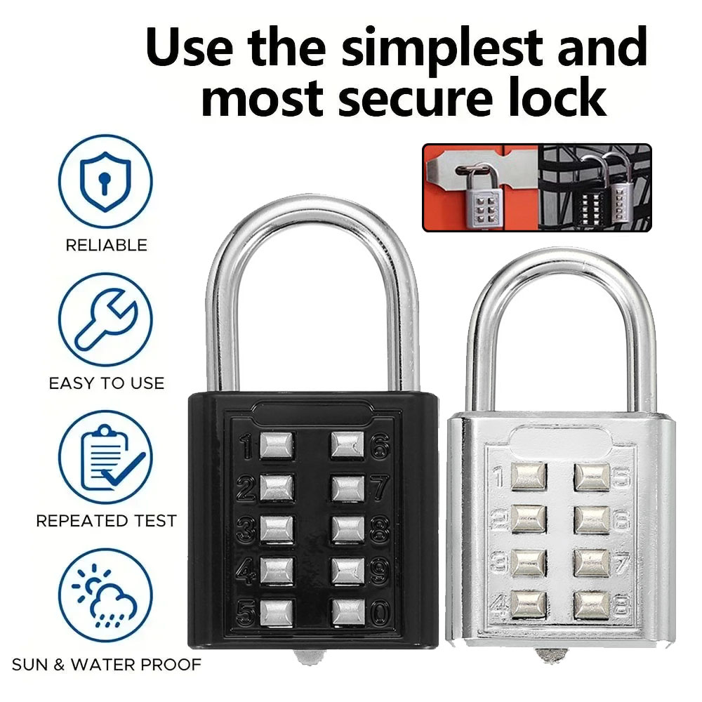 Smart Garden Gate Lock - 10 Digit Combination Outdoor Padlock Waterproof