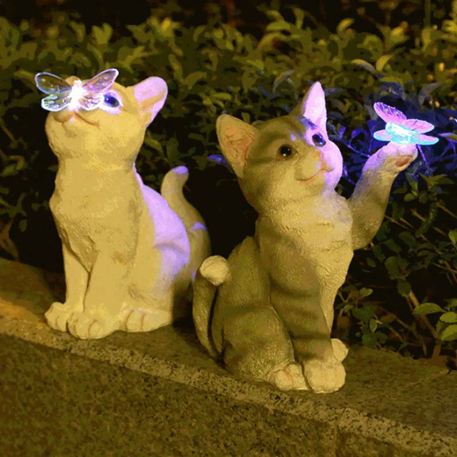 Smart Garden Lighting System - Outdoor Cat Sculpture Figurine Pendant Garden