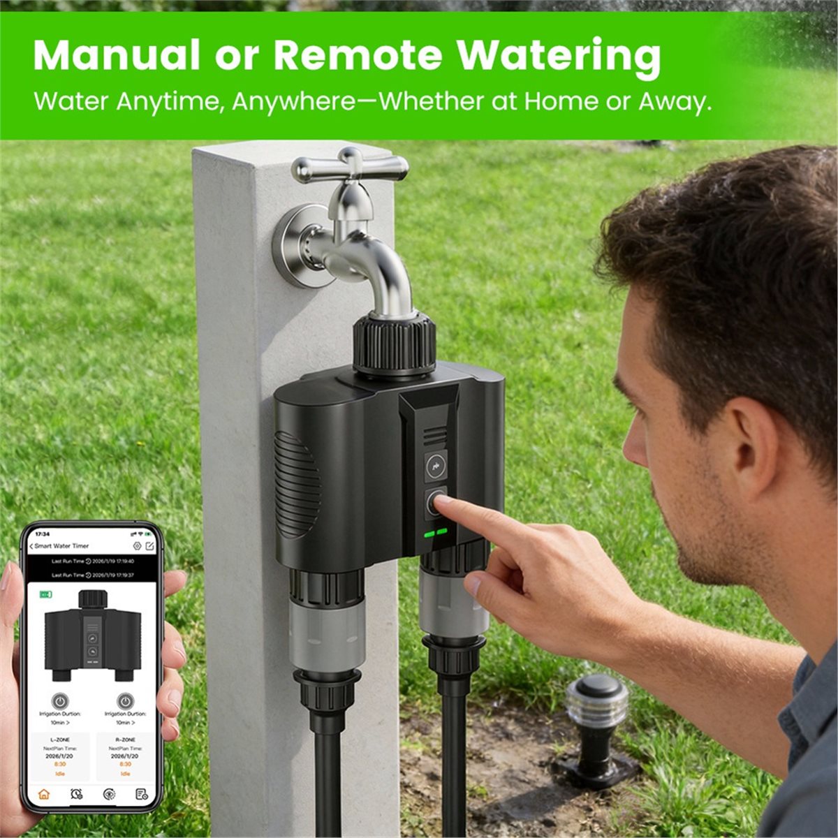 Y17A 1 Set WiFi Water Timer fo - огляд і ціна Smart Garden Water Timer