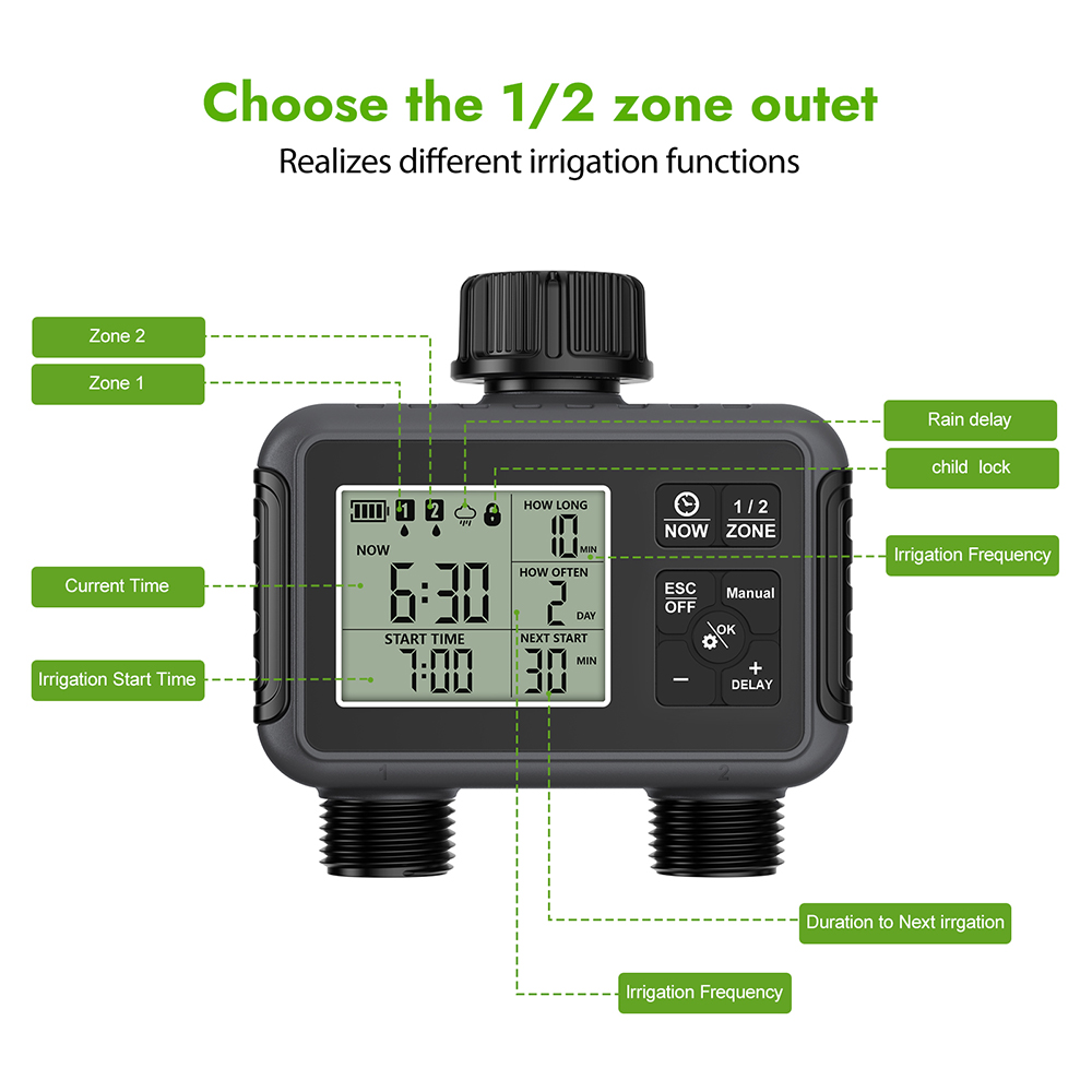 Dual Zone Independent Display  - огляд і ціна Smart Garden Water Timer
