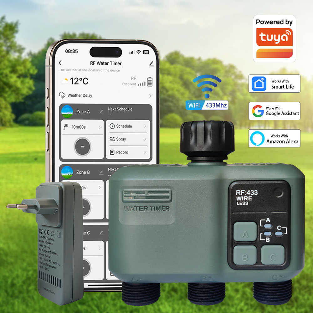 Tuya Wifi+RF433 3-outlet Water - огляд і ціна Smart Garden Water Timer